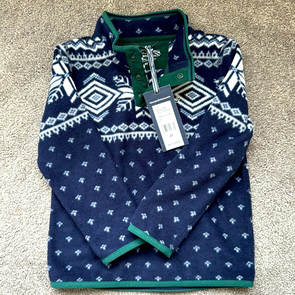 Vineyard Vines Boys’ Harbor Fleece Quarter-Snap